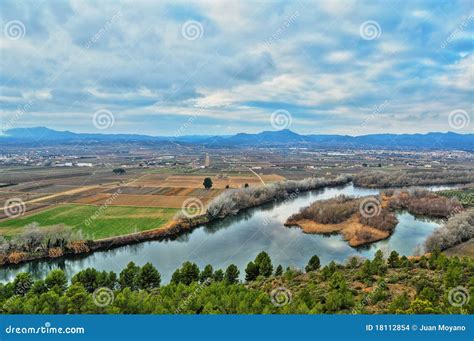 Ebro River, Spain stock photo. Image of aerial, ebro - 18112854