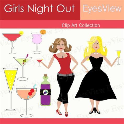 Items similar to Clip Art, Clipart, Girls Night Out , INSTANT DOWNLOAD, Digital, for Cards ...