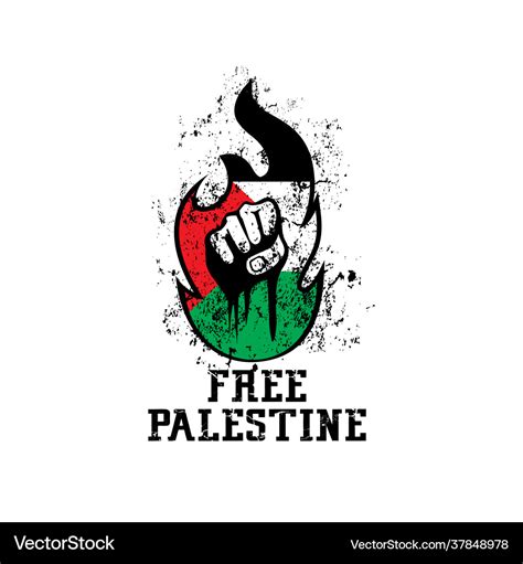 Free palestine hand grunge design Royalty Free Vector Image