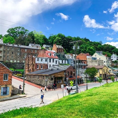 The historic town and bridges of Harpers Ferry, West Virginia. Harpers ...