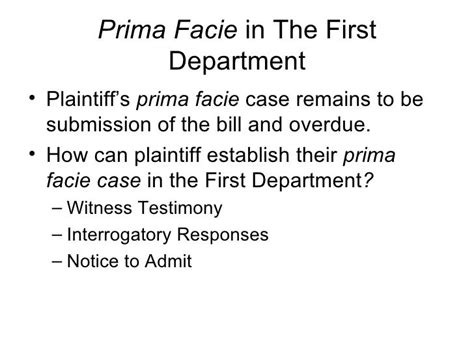 Plaintiff’S Prima Facie Case