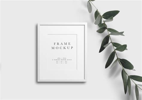 Frame Mockup #474, White Portrait Frame Mockup, Styled Thin Frame Mock Up, A4 Wall Art Display ...