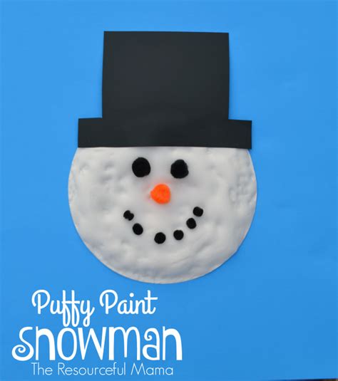 Puffy Paint Snowman Kid Craft - The Resourceful Mama