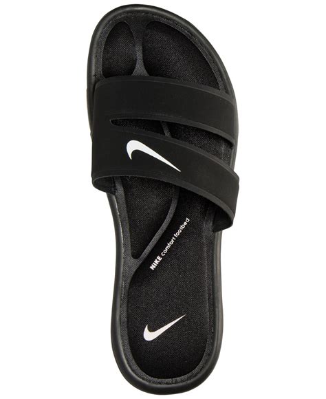 Nike Synthetic Women's Ultra Comfort Slide Sandals From Finish Line in Black/White-Black (Black ...