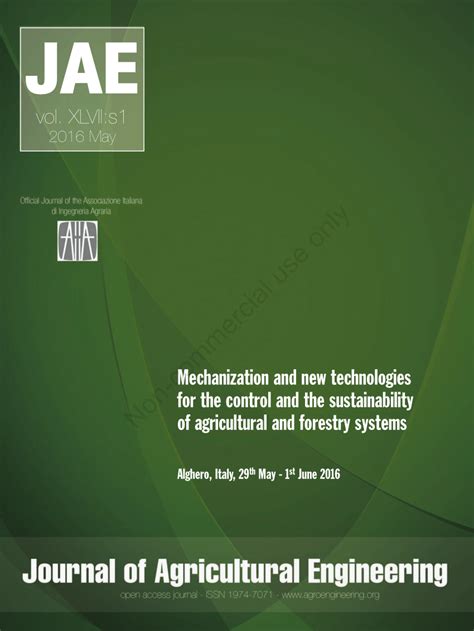 (PDF) Mechanization and new technologies for the control and the sustainability of agricultural ...