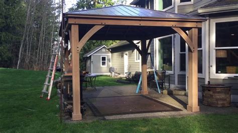 Pt. 3 Costco Yardistry 12x14 Wood Gazebo Final ASSEMBLY - YouTube