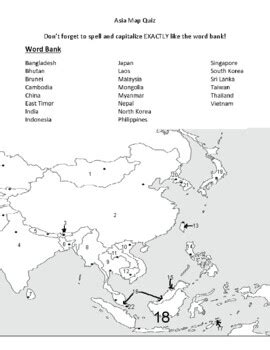 Blank Map Of Asia Quiz