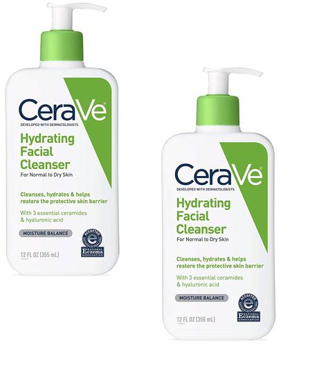 Buy CeraVe Hydrating Facial Cleanser Lotion for Normal to Dry Skin, 12 fl oz, 2 Pack Online at ...