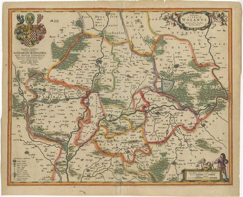 Antique Map of Lower Silesia by Blaeu (c.1650)