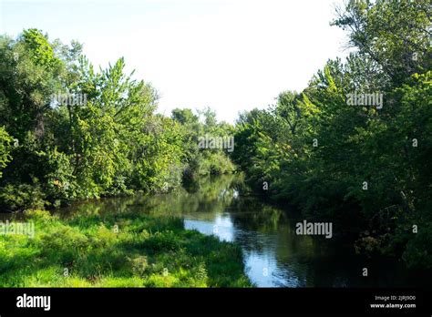 View of the Boise River in Eagle Island State Park Eagle Idaho USA in ...