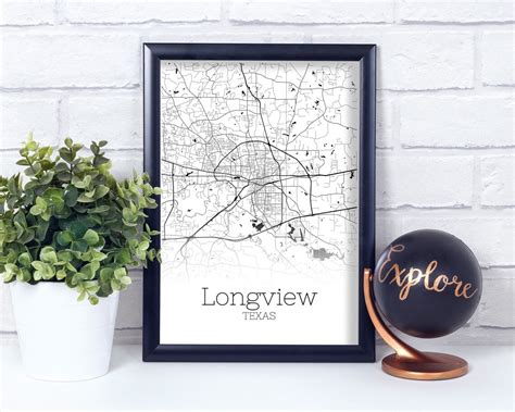 Longview Map INSTANT DOWNLOAD Longview Texas City Map | Etsy