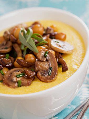 Vegan Polenta with Mushrooms and Chickpeas