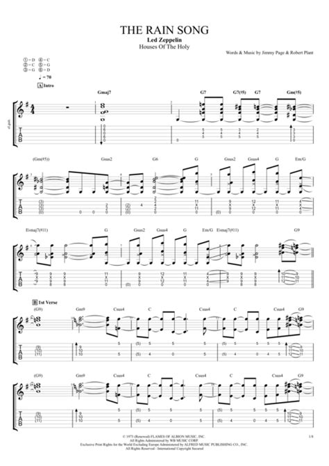 The Rain Song by Led Zeppelin - Full Score Guitar Pro Tab | mySongBook.com