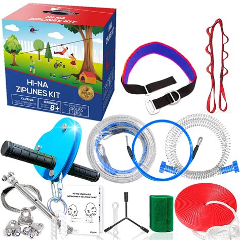 Buy 120ft Zipline Kits for Kids and Adults Outdoor with Seat Handles ...