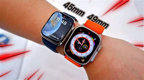 Size Comparison ON WRIST! Apple Watch ULTRA 49mm vs Series 8 45mm & Unboxing - YouTube