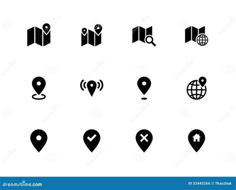 Map Icons On White Background. GPS And Navigation. Royalty Free Stock ...