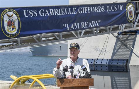 Secretary of the Navy Visits Newest Littoral Combat Ship USS Gabrielle ...