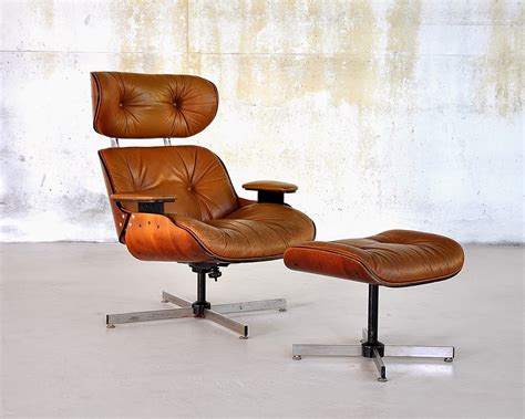 SELECT MODERN: Plycraft Eames Style Leather Lounge Chair & Ottoman