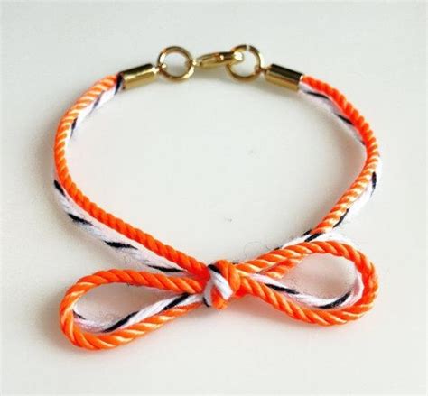 Bakers twine bracelet (With images) | Bow bracelet, Neon orange, Bracelets