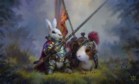 HD wallpaper: rabbit, Guinea pig, knight, art | Wallpaper Flare