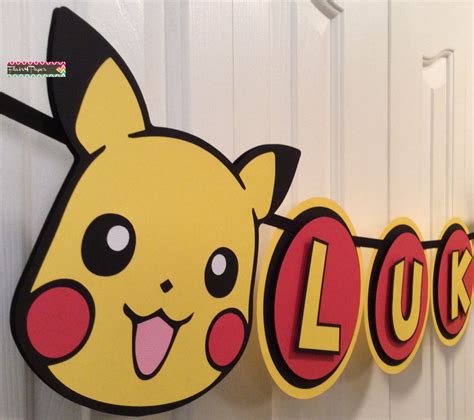 Custom Pokemon (Pikachu) Party Banner | Decoracion cumpleaños pokemon, Cumpleaños de pokemon ...