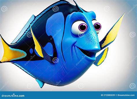 Fish Surgeon Blue Dory of Cartoon Finding Nemo Tropical Fish Isolated on White Background Stock ...