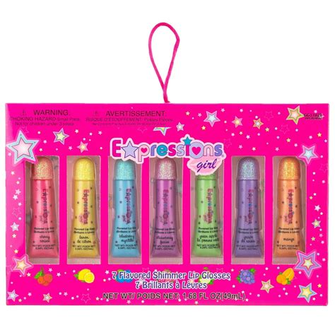 Expressions by Almar - 7PC Flavored Shimmer Girls Lip Gloss Set - Walmart.com - Walmart.com