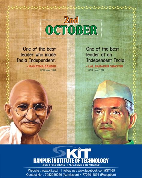 Mahatma Gandhi & Shri Lal Bahadur Shastri Jayanti | Mahatma gandhi ...