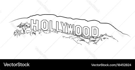 Hollywood Hills Sign Vector