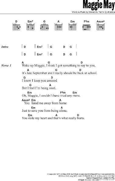 Maggie May - Guitar Chords/Lyrics | zZounds