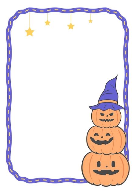 Premium Vector | Halloween day pumpkin and dotted frame illustration.