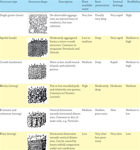 4: Examples of different types of soil structure and impact on selected... | Download Table