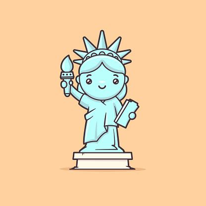 Ilustración de Estatua De La Libertad y más Vectores Libres de Derechos ...