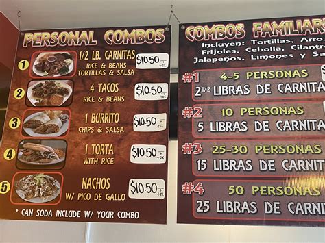 Carnitas Del Bajio Menu Crows Landing CA 95313