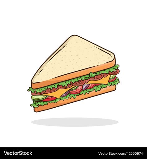 Sandwich cartoon Royalty Free Vector Image - VectorStock