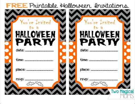 Two Magical Moms: FREE Printable Halloween Invitations
