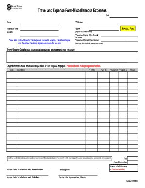 Miscellaneous Expenses - Fill and Sign Printable Template Online