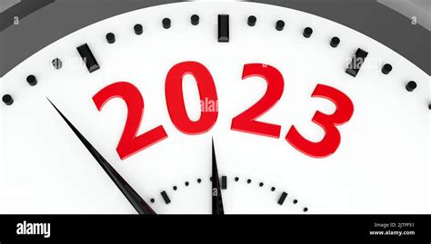 Black clock with 2023 represents coming new year 2023, three ...