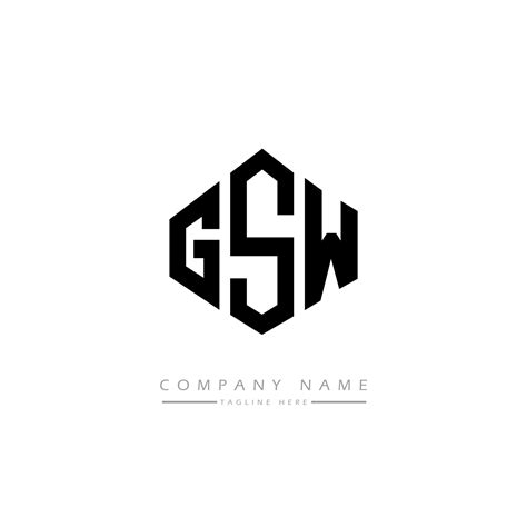 GSW letter logo design with polygon shape. GSW polygon and cube shape logo design. GSW hexagon ...