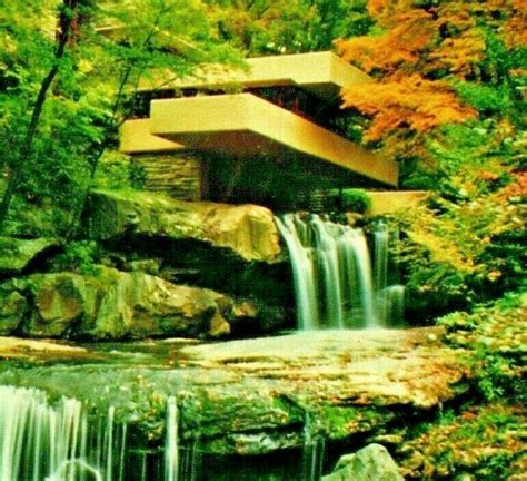 Frank Lloyd Wright Mill Run PA Fallingwater House Chrome Postcard | United States - Pennsylvania ...