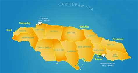 Map Of Jamaica With Parishes | Adams Printable Map