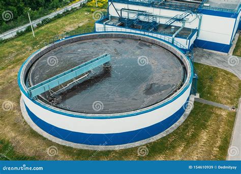 Sedimentation Round Tank In Modern Sewage Or Wastewater Treatment Plant ...