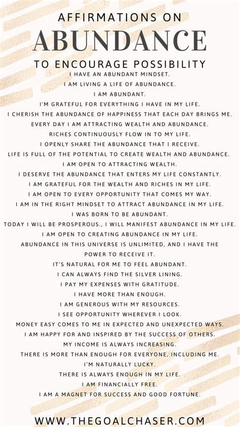 34 Abundance Affirmations To Encourage Possibility | Positive ...