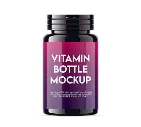 Premium PSD | Vitamin bottle mockup design