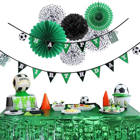 Green Football Theme Birthday Party Decorations Soccer Happy Birthday Banner Foil Cu… | Happy ...