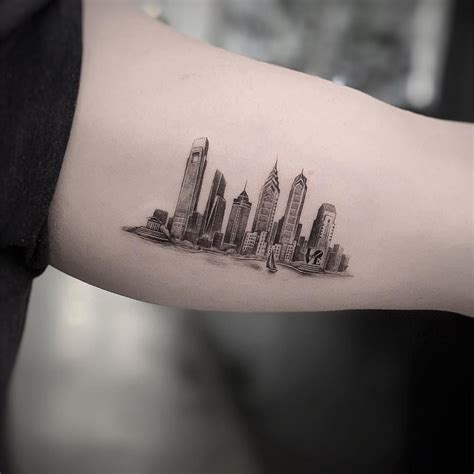 Jay Shin on Instagram: “Philadelphia” | Tattoos, Small tattoos, Skyline ...