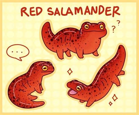 Red Salamander Sticker Sheet – Derptiles