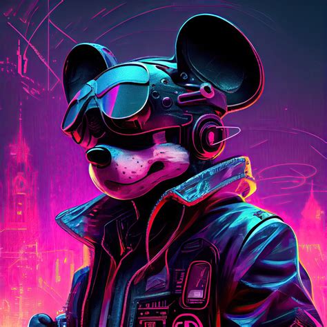 Futuristic Mickey Mouse by Cheeky Bunny (2023) : Painting Ink on Canvas ...