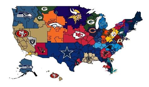 I made a map of NFL teams based on their Google search popularity : r/nfl