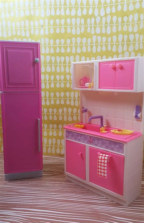 Barbie Pink Power Kitchen Set | Barbie kitchen, Kitchen sets, Pink refrigerator